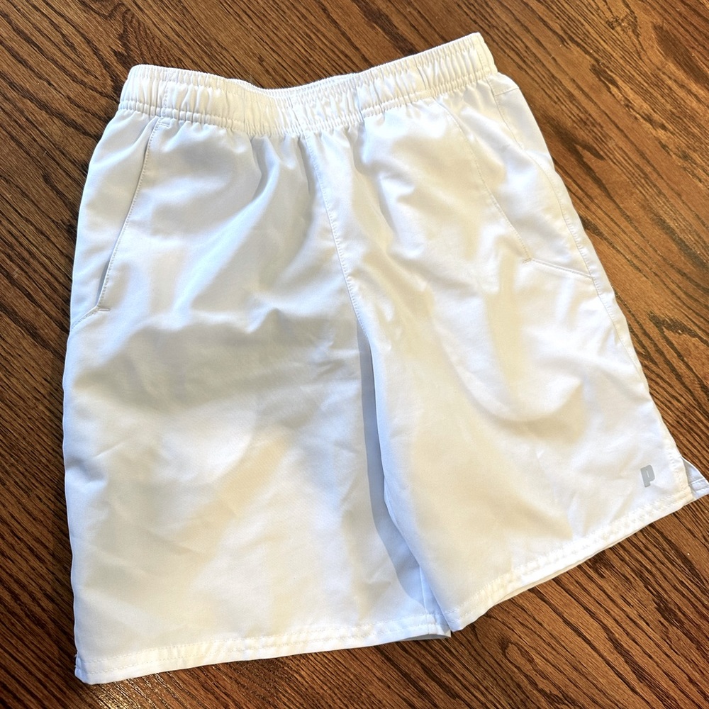 Prince boy’s tennis shorts, white, size 10-12